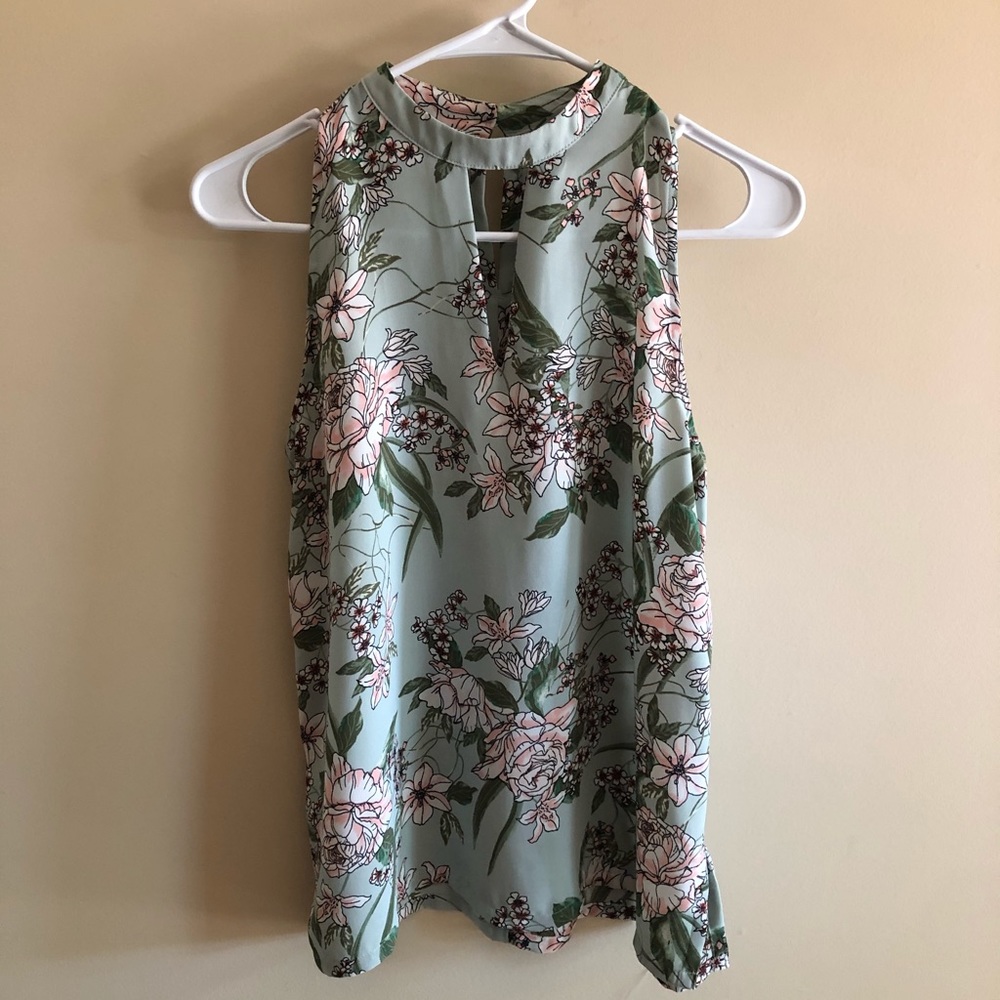 LOFT Sleeveless Floral Blouse